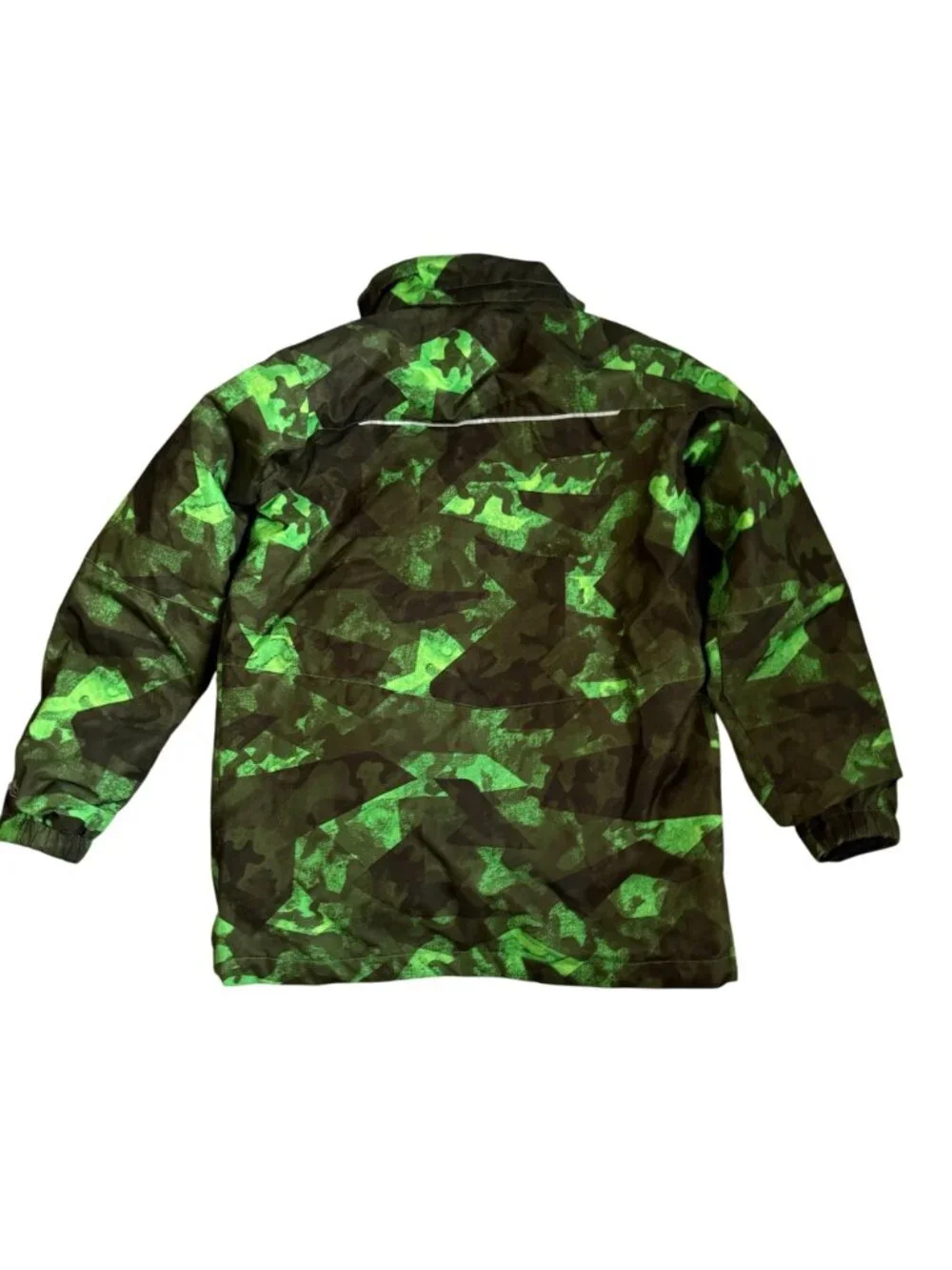 Columbia Boy's Windbreaker Jacket Sz L Green Camo Interchange Ski Rain Coat